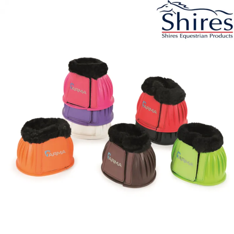Shires Arma Fleece Topped Over Reach Boots - Bright Green